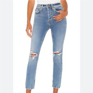 Re/done 90’s high rise ankle crop, size 23, color 60’s faded destroyed